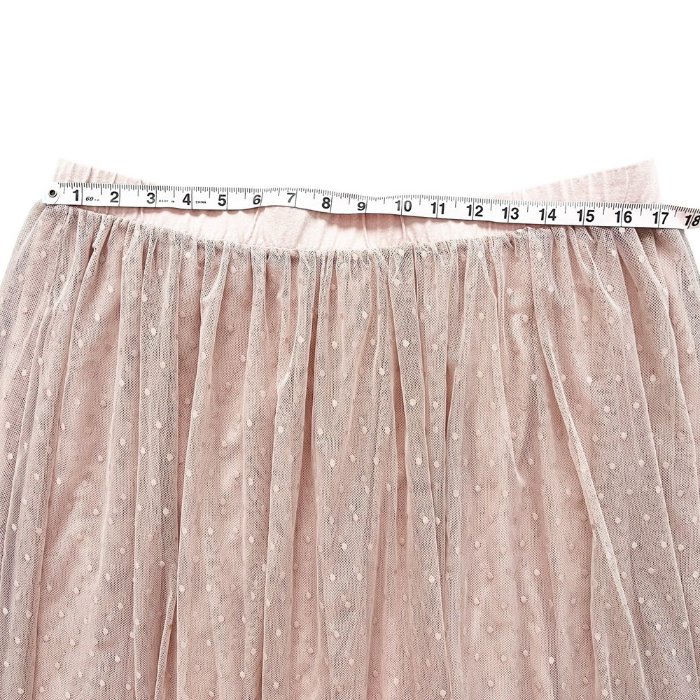 Garnet Hill Women's XL Tulle Skirt Blush‎ Pink Mesh Polka Dot Ballet Fairy - Picture 4 of 8
